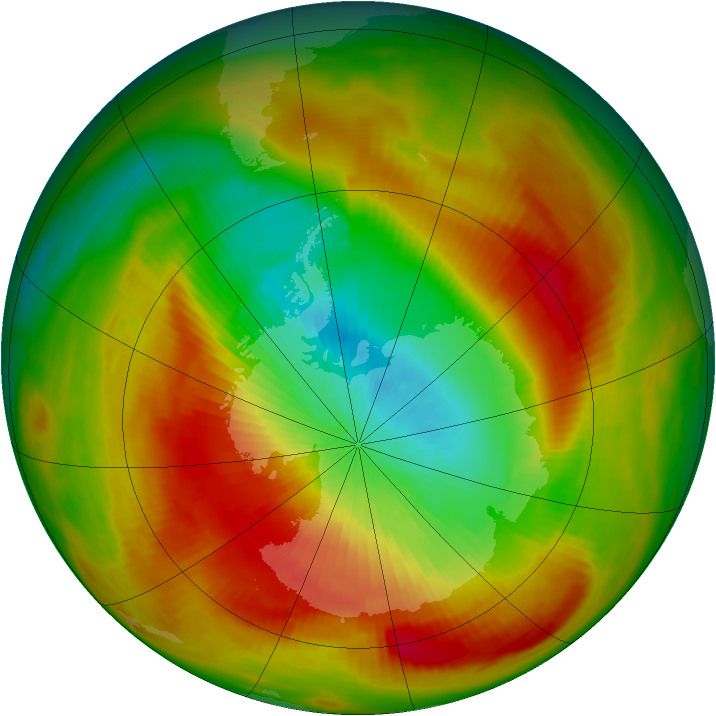 Antarctic ozone map for 22 October 1979